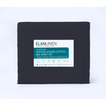 Elan Linen 100% Egyptian Cotton Vintage Washed 500TC Charcoal Single Bed Sheets Set - Home & Garden > Bedding