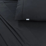 Elan Linen 100% Egyptian Cotton Vintage Washed 500TC Charcoal Single Bed Sheets Set - Home & Garden > Bedding