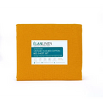 Elan Linen 100% Egyptian Cotton Vintage Washed 500TC Mustard Single Bed Sheets Set - Home & Garden > Bedding