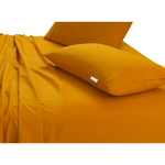 Elan Linen 100% Egyptian Cotton Vintage Washed 500TC Mustard Single Bed Sheets Set - Home & Garden > Bedding
