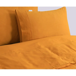 Elan Linen 100% Egyptian Cotton Vintage Washed 500TC Mustard Super King Quilt Cover Set - Home & Garden > Bedding