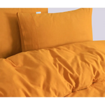 Elan Linen 100% Egyptian Cotton Vintage Washed 500TC Mustard Super King Quilt Cover Set - Home & Garden > Bedding