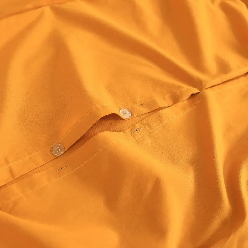 Elan Linen 100% Egyptian Cotton Vintage Washed 500TC Mustard Super King Quilt Cover Set - Home & Garden > Bedding