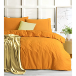 Elan Linen 100% Egyptian Cotton Vintage Washed 500TC Mustard Super King Quilt Cover Set - Home & Garden > Bedding