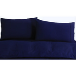 Elan Linen 100% Egyptian Cotton Vintage Washed 500TC Navy Blue Double Quilt Cover Set - Home & Garden > Bedding