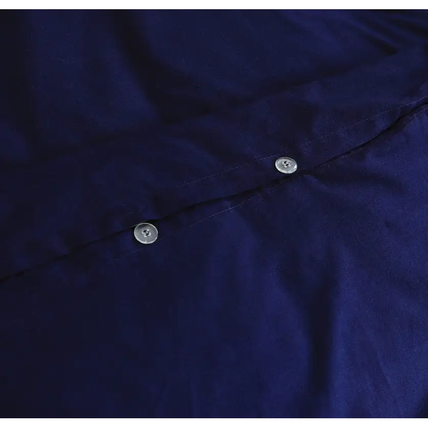 Elan Linen 100% Egyptian Cotton Vintage Washed 500TC Navy Blue Double Quilt Cover Set - Home & Garden > Bedding