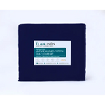 Elan Linen 100% Egyptian Cotton Vintage Washed 500TC Navy Blue Queen Bed Sheets Set - Home & Garden > Bedding