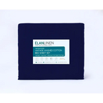 Elan Linen 100% Egyptian Cotton Vintage Washed 500TC Navy Blue Queen Bed Sheets Set - Home & Garden > Bedding