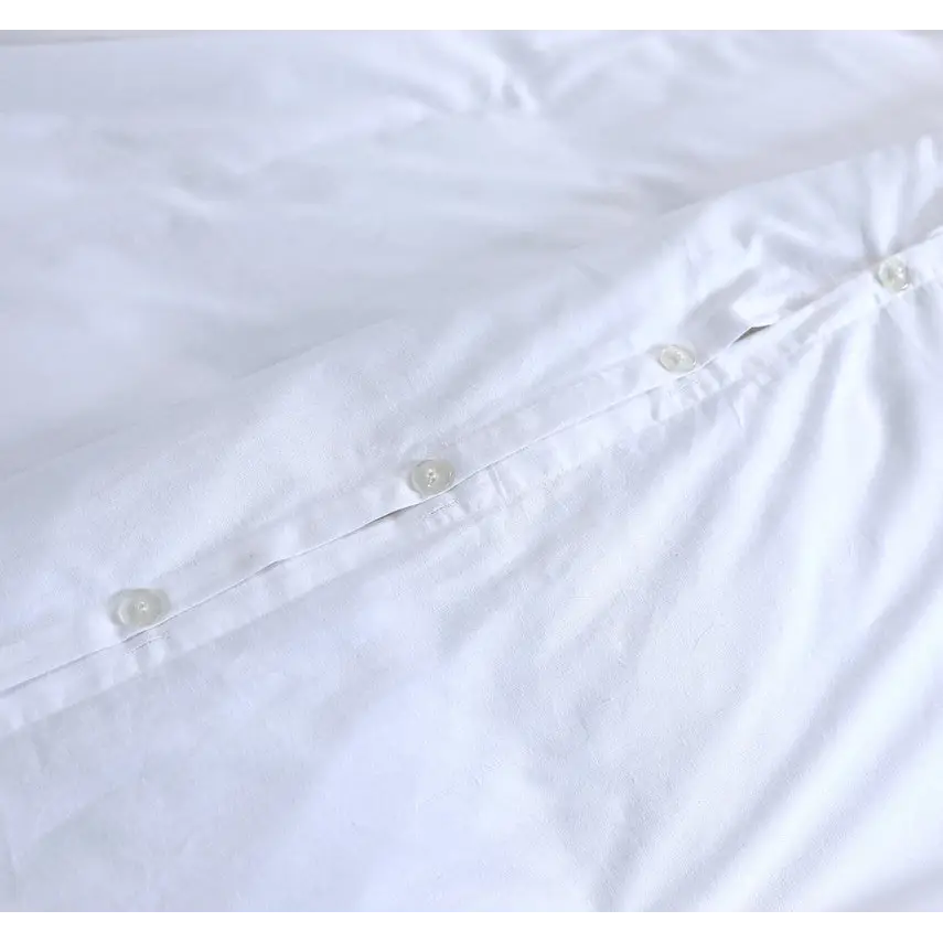 Elan Linen 100% Egyptian Cotton Vintage Washed 500TC White Queen Quilt Cover Set - Home & Garden > Bedding