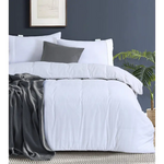 Elan Linen 100% Egyptian Cotton Vintage Washed 500TC White Queen Quilt Cover Set - Home & Garden > Bedding
