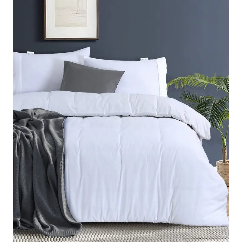 Elan Linen 100% Egyptian Cotton Vintage Washed 500TC White Queen Quilt Cover Set - Home & Garden > Bedding
