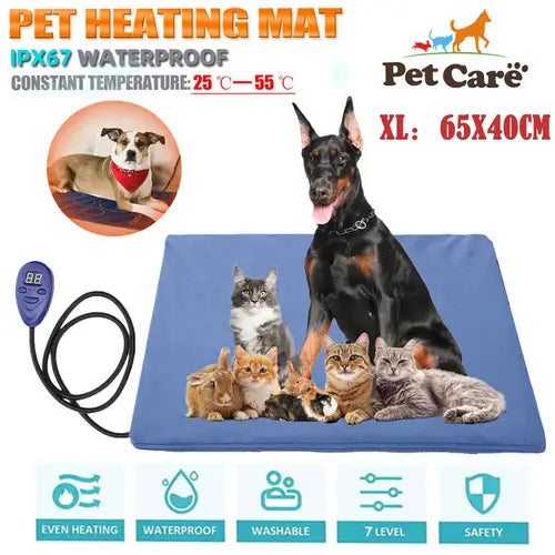 Electric Pet Heat Pad: Waterproof Heating Mat for Cat Dog Bed | Chew Resistant XL - Pet Care > Dog Supplies > Dog Beds