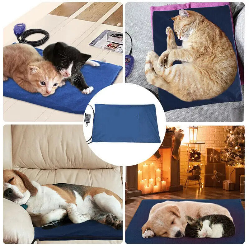 Electric Pet Heat Pad: Waterproof Heating Mat for Cat Dog Bed | Chew Resistant M - Pet Care > Dog Supplies > Dog Beds