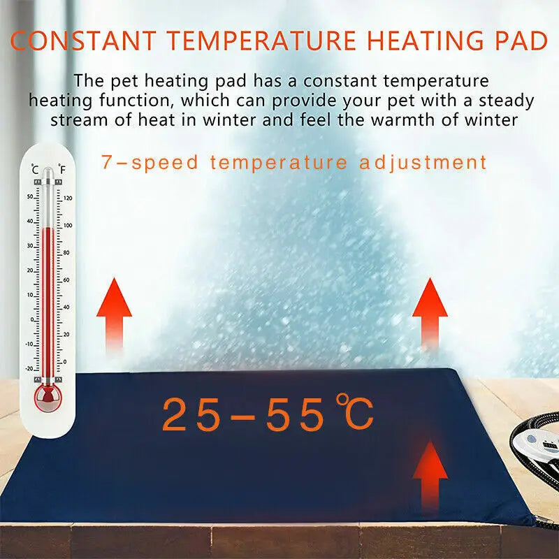 Electric Pet Heat Pad: Waterproof Heating Mat for Cat Dog Bed | Chew Resistant M - Pet Care > Dog Supplies > Dog Beds