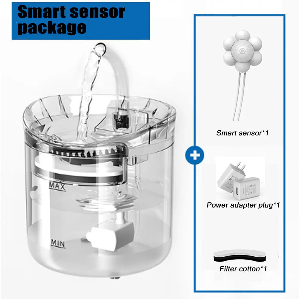 Electric Pet Water Fountain Cat Dog Automatic Sensor Drinking Dispenser Filter - Pet Care > Dog Supplies > Dog Bowls