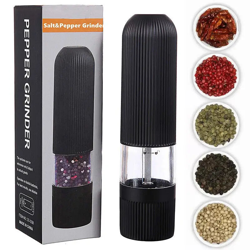 Electric Salt Pepper Mill Grinder Battery Powered LED Light Adjustable AU - Home & Garden > Kitchenware