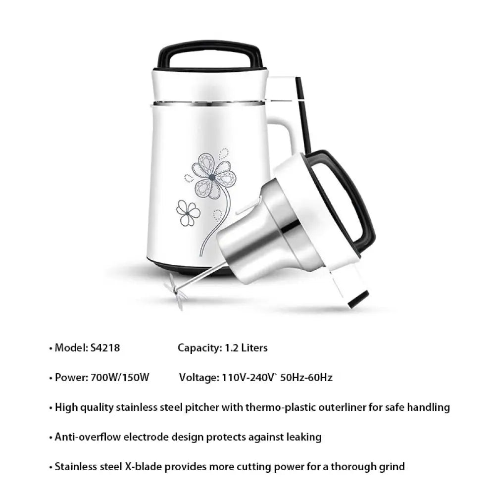 Electric Soy Bean Milk and Soup Maker Machine -Automatic Soya Almond Nut Blender - Appliances > Kitchen Appliances