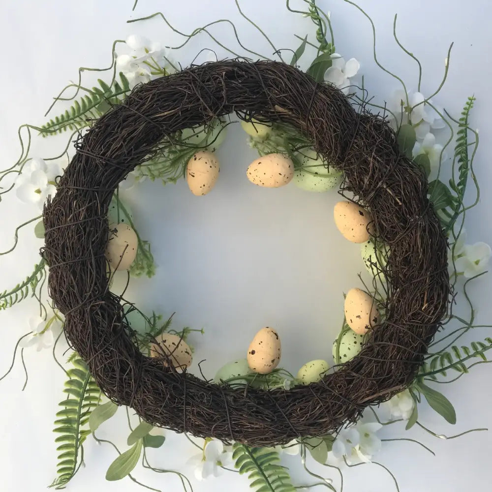 Elegant 45cm Easter Wreath - Vibrant Egg and Floral Design for Festive Door Decor - Home & Garden > Decor > Vases &