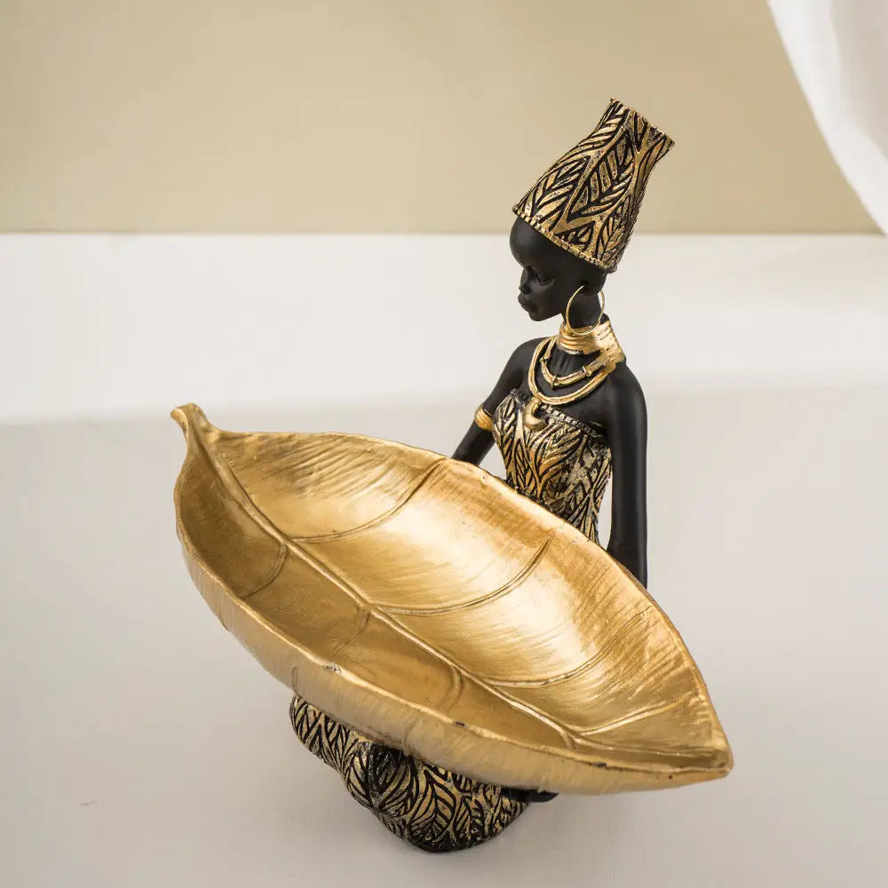 Elegant African Woman Resin Tray - Unique Home Decor and Storage Organizer - Home & Garden > Decor > Vases & Table Decor