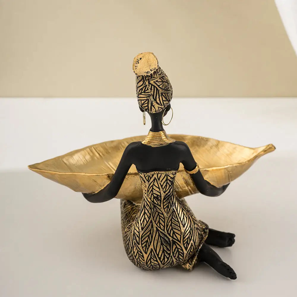 Elegant African Woman Resin Tray - Unique Home Decor and Storage Organizer - Home & Garden > Decor > Vases & Table Decor