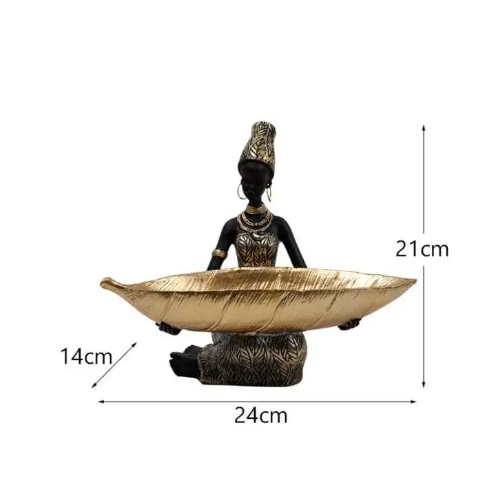 Elegant African Woman Resin Tray - Unique Home Decor and Storage Organizer - Home & Garden > Decor > Vases & Table Decor