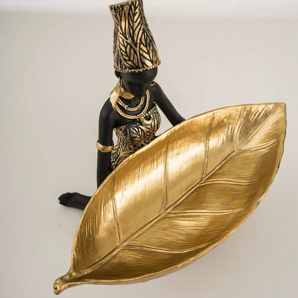 Elegant African Woman Resin Tray - Unique Home Decor and Storage Organizer - Home & Garden > Decor > Vases & Table Decor