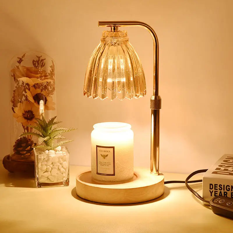 Elegant Gold Candle Warmer Lamp with Timer and Dimming - Scented Candle Melter for Home Decor - Home & Garden >