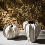 Elegant White Ceramic Pumpkin-Shaped Vase – Modern Decorative Home Accent for Table Centerpiece - Home & Garden > Decor