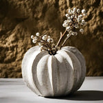Elegant White Ceramic Pumpkin-Shaped Vase – Modern Decorative Home Accent for Table Centerpiece - Home & Garden > Decor