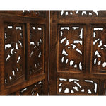 Elephant 4 Panel Room Divider Screen Privacy Shoji Timber Wood Stand - Burnt - Furniture > Bedroom > Room Dividers
