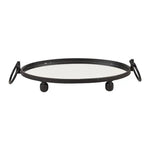 Eliza Oval Iron Mirror Tray with Handles - Black - Home & Garden > Decor > Vases & Table Decor