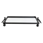 Eliza Small Rectangle Iron Mirror Tray with Handles - Black - Home & Garden > Decor > Vases & Table Decor