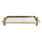 Eliza Small Rectangle Iron Mirror Tray with Handles - Gold - Home & Garden > Decor > Vases & Table Decor