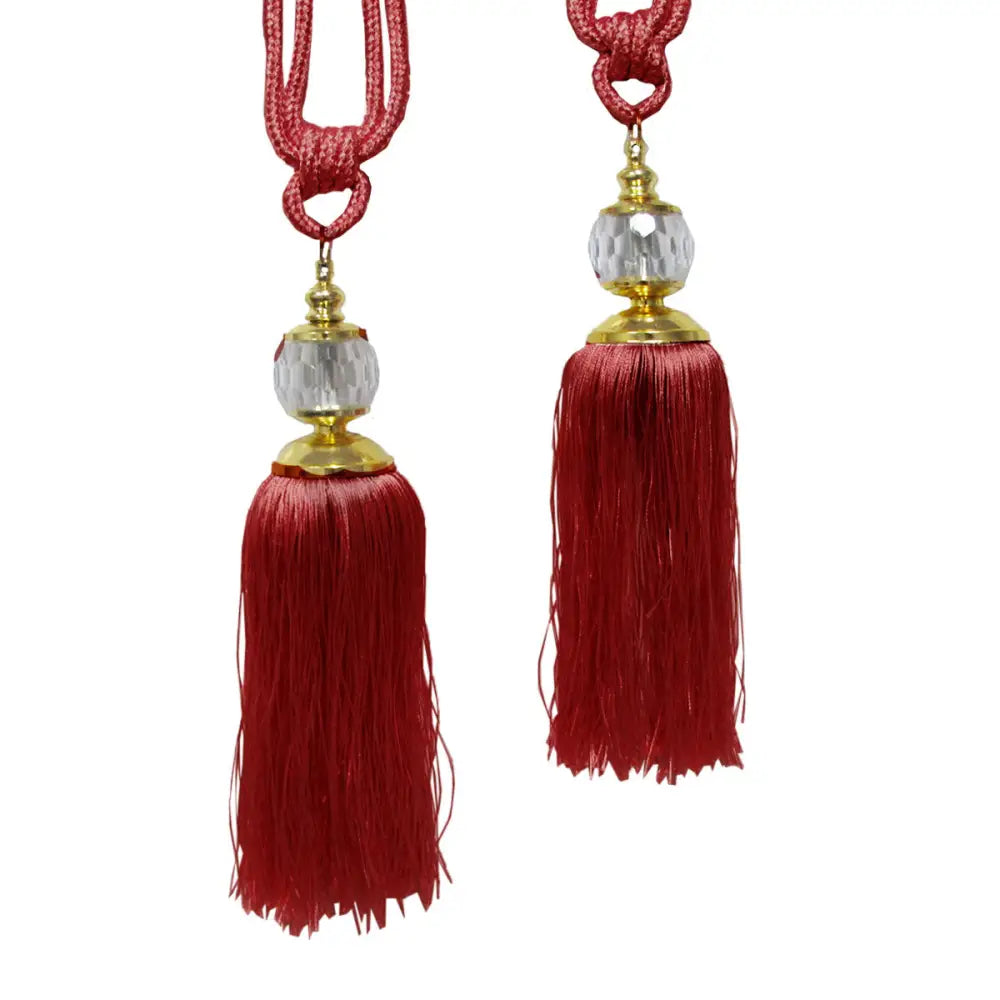 Elizabeth Pair of Curtain Tassel Rope Ties Red/Gold - Home & Garden > Decor