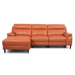 Ella 3 Seater Genuine Leather Sofa Lounge Electric Powered Recliner LHF Chaise Tan - Furniture > Sofas