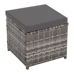 Ella 8-Seater Modular Outdoor Garden Lounge and Dining Set with Table and Stools in Dark Grey Weave - Furniture >