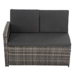 Ella 8-Seater Modular Outdoor Garden Lounge and Dining Set with Table and Stools in Dark Grey Weave - Furniture >