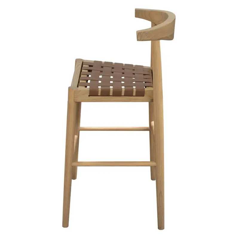 Elliot Leather Kitchen Counter Stool (Natural) - Furniture > Bar Stools & Chairs > Table & Bar Stools