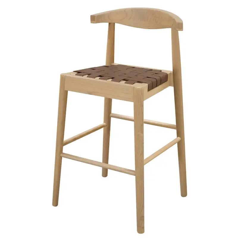 Elliot Leather Kitchen Counter Stool (Natural) - Furniture > Bar Stools & Chairs > Table & Bar Stools