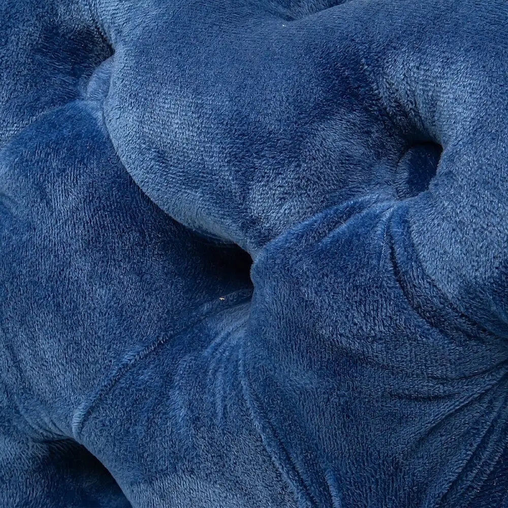 Elsa Navy Blue Velvet Ottoman-Rectangular - Furniture > Bedroom