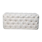 Elsa Tufted Ottoman Beach Boucle White-Rectangular - Furniture > Bedroom