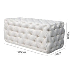 Elsa Tufted Ottoman Beach Boucle White-Rectangular - Furniture > Bedroom