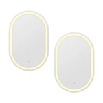 Embellir 2 LED Wall Mirror With Light 50X75CM Bathroom Decor Oval Mirrors Vanity - Health & Beauty > Makeup > Makeup
