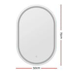 Embellir 2 LED Wall Mirror With Light 50X75CM Bathroom Decor Oval Mirrors Vanity - Health & Beauty > Makeup > Makeup
