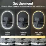 Embellir 2 LED Wall Mirror With Light 50X75CM Bathroom Decor Oval Mirrors Vanity - Health & Beauty > Makeup > Makeup