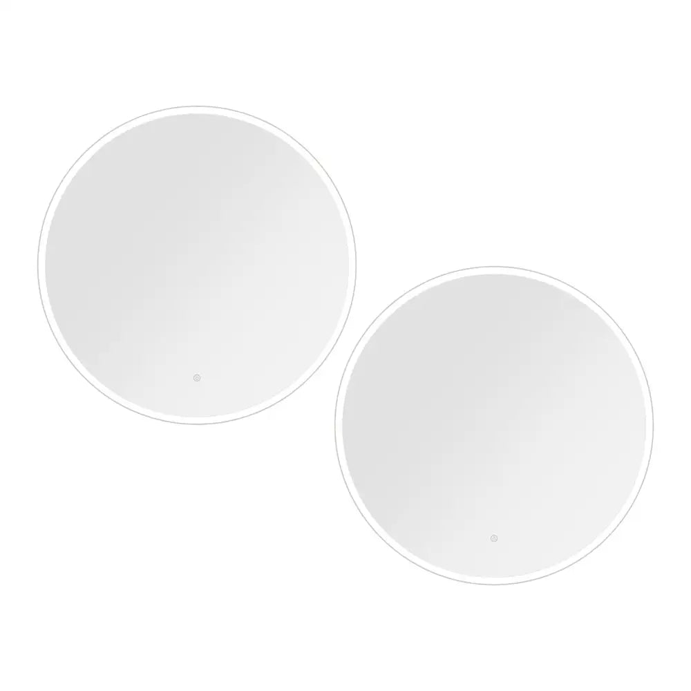 Embellir 2 Wall Mirror 80cm with Led light Makeup Home Decor Bathroom Round Vanity - Health & Beauty > Makeup > Makeup