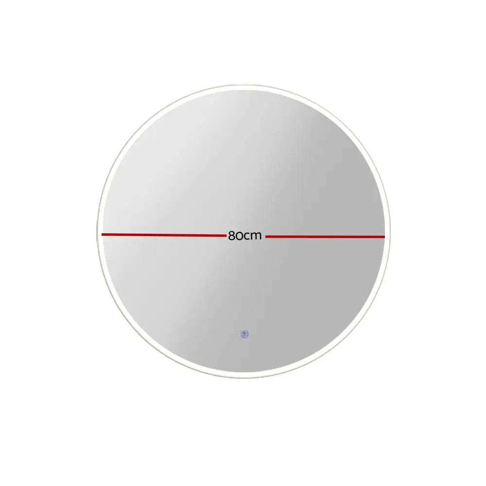 Embellir 2 Wall Mirror 80cm with Led light Makeup Home Decor Bathroom Round Vanity - Health & Beauty > Makeup > Makeup
