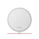 Embellir Bluetooth LED Wall Mirror With Light 50CM Bathroom Decor Round Mirrors - Home & Garden > Decor > Mirrors