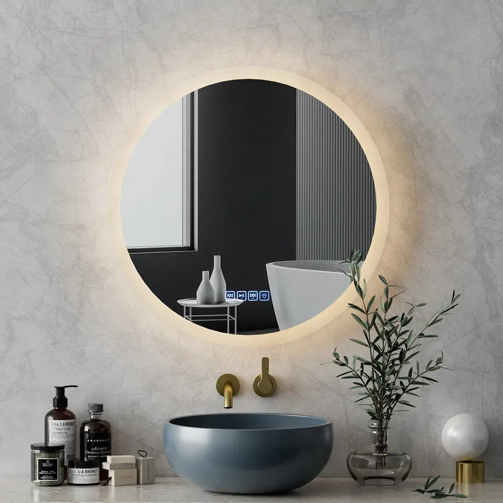 Embellir Bluetooth LED Wall Mirror With Light 60CM Bathroom Decor Round Mirrors - Home & Garden > Decor > Mirrors