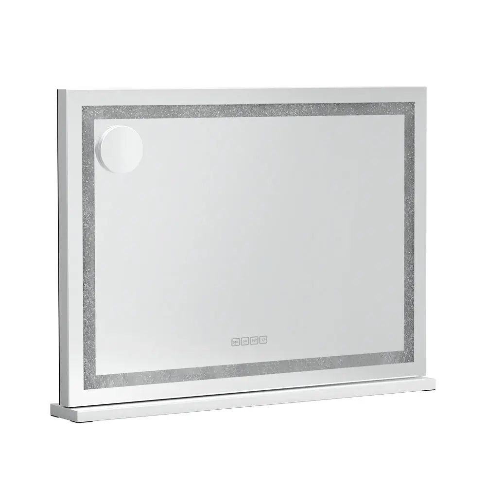 Embellir Bluetooth Makeup Mirror 58x46cm Hollywood Vanity with LED Light Crystal - Home & Garden > Decor > Mirrors
